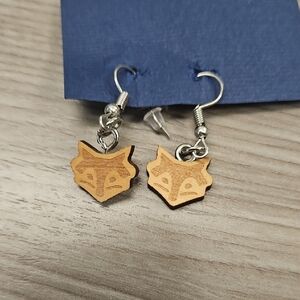 Wooden Fox Earrings